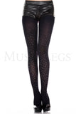 FAUX RHINESTONES SPANDEX PANTYHOSE - BLACK