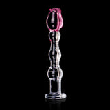 Icicles No. 12 Glass Massager with Rose Head Pink/Clear