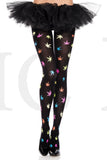 MULTICOLOR LEAF PRINT PANTYHOSEadd