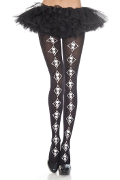 Skull Print Pantyhose