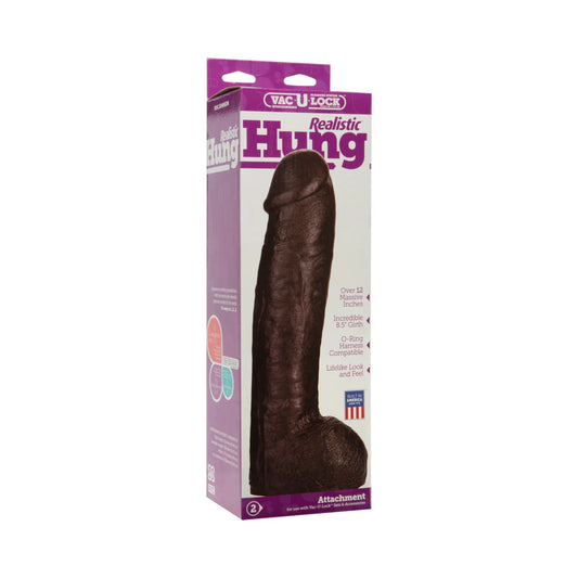 Vac-U-Lock Realistic Hung Dildo 12in