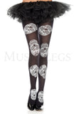 Sugar skull print tights