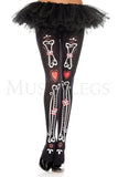 Bone and Heart Print Pantyhose