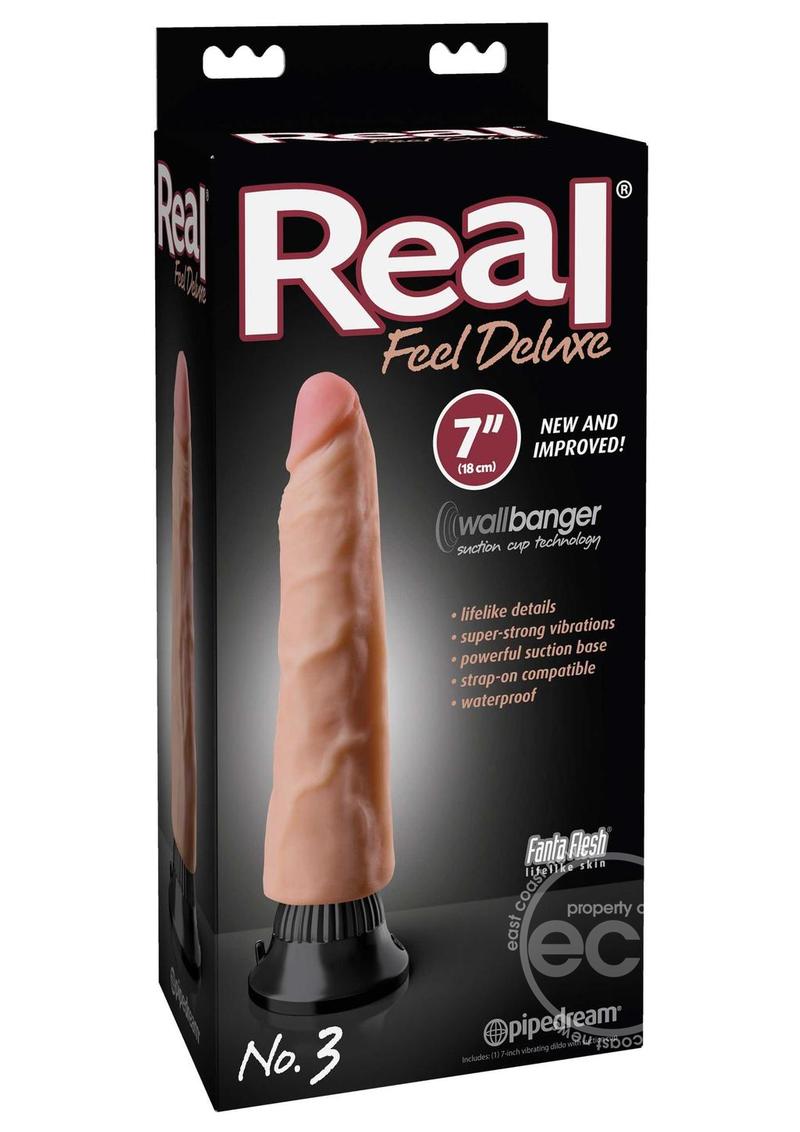 Real Feel Deluxe No. 3 Wallbanger Vibrating Dildo 7in - Vanilla