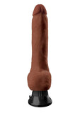 Real Feel Deluxe No. 5 Wallbanger Vibrating Dildo with Balls 8in - Chocolate