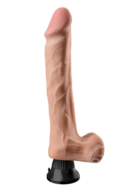 Pipedream Real Feel Deluxe No. 12 Realistic 12 in. Vibrating Dildo With Balls and Suction Cup