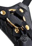 Fetish Fantasy Gold Designer Strap-On 7in - Black/Gold