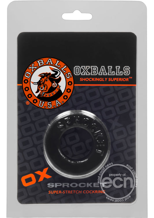 Oxballs Atomic Jock Sprocket Super Stretchy Cock Ring 2.8in- Black