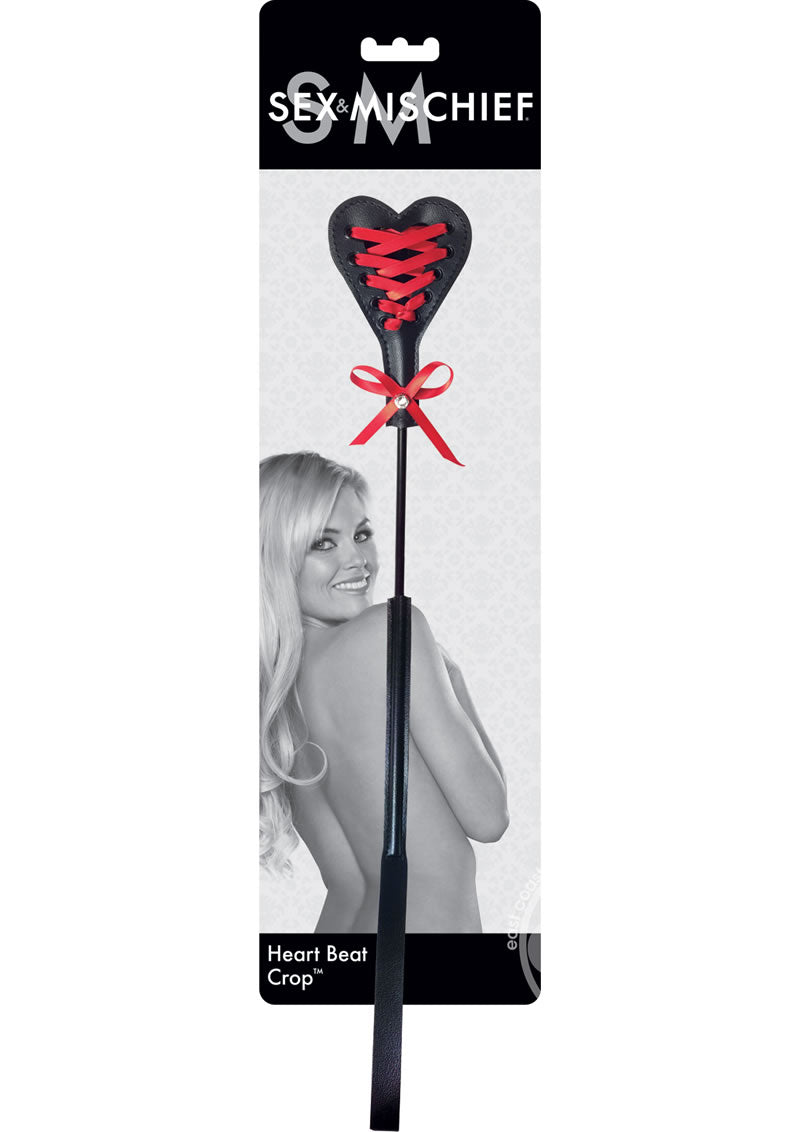 Sex & Mischief Heart Beat Crop - Black/Red