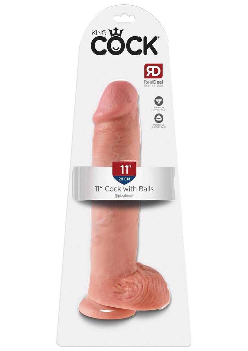 Pipedream King Cock 11 in. Cock With Balls Realistic Suction Cup Dildo