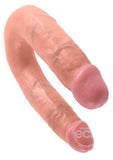 King Cock U-Shaped Medium Double Trouble Dildo - Vanilla