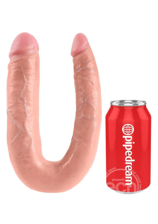 King Cock U-Shaped Large Double Trouble Dildo - Vanilla