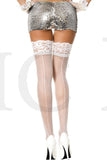 Lace Top Backseam Sheer Thigh Hi