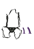 Sportsheets Anal Explorer Strap-On Harness Kit with 2 Silicone Dildos - Black/Purple