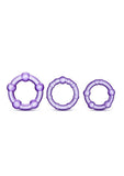 Stay Hard Beaded Cock Rings (3 Sizes) - Purple