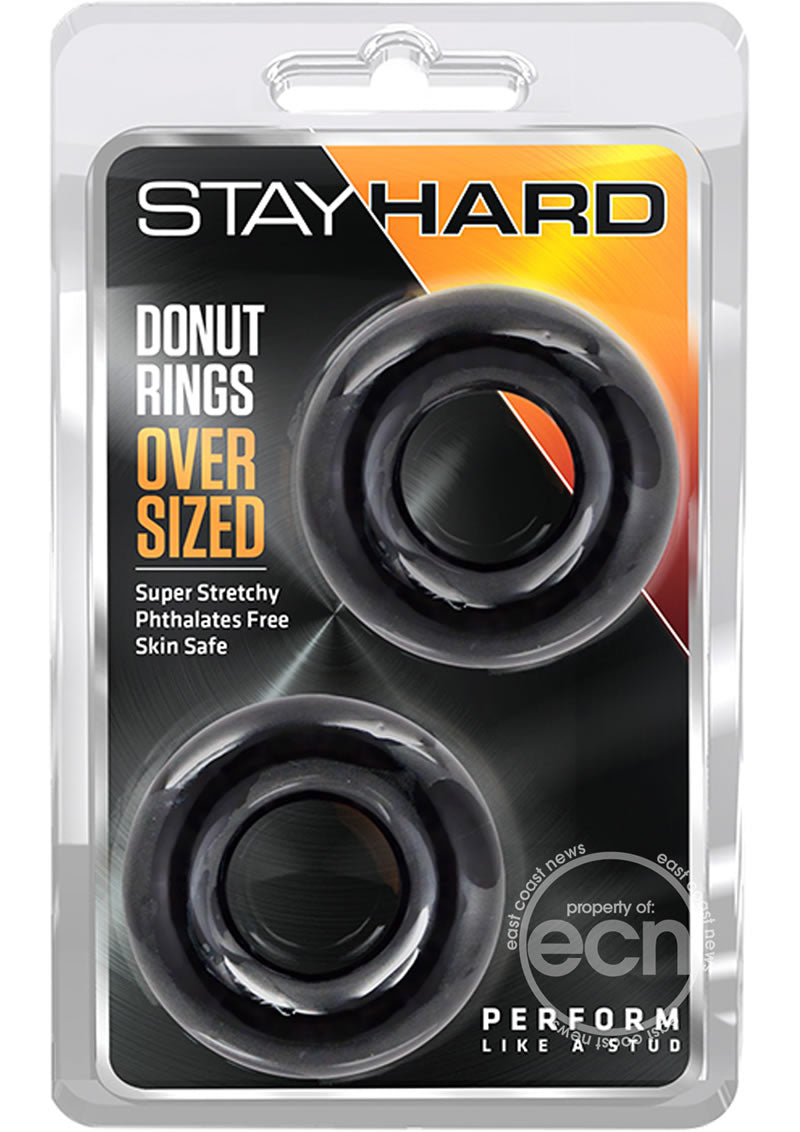 Stay Hard Donut Rings Oversized (2 pack) - Black