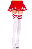 ATHLETIC ACRYLIC THIGH HI WITH STRIPED TOP