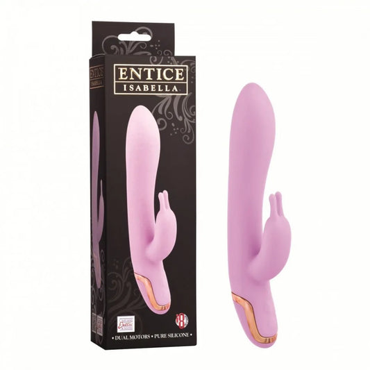 CalExotics Entice Isabella Silicone Rabbit Vibe, 5.25-Inch, Waterproof, Pink