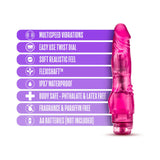 B Yours Vibe 4 Vibrating Dildo 8in - Pink