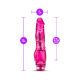 B Yours Vibe 4 Vibrating Dildo 8in - Pink