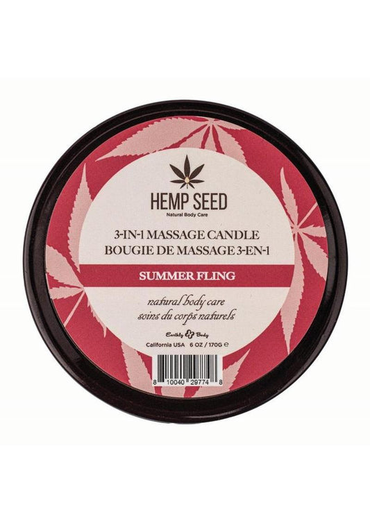 Earthly Body Hemp Seed 3 In 1 Massage Candle - Summer Fling 6oz