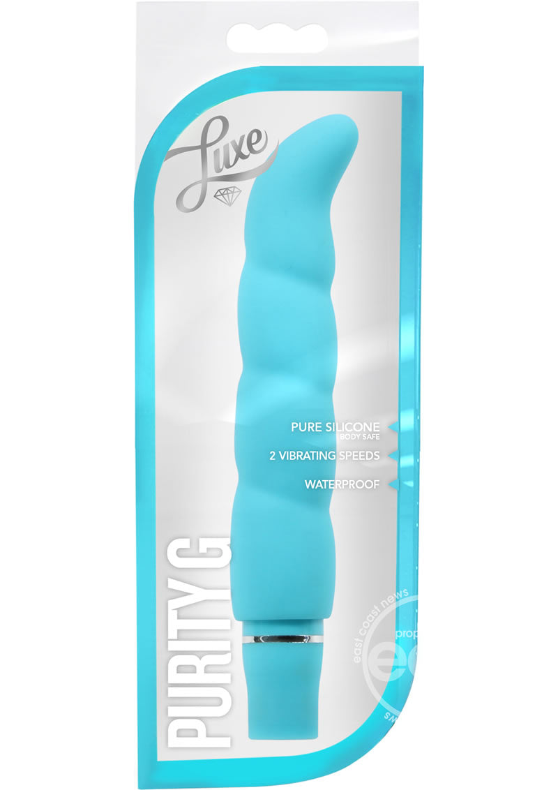 Luxe Purity G Silicone G-Spot Vibrator - Aqua