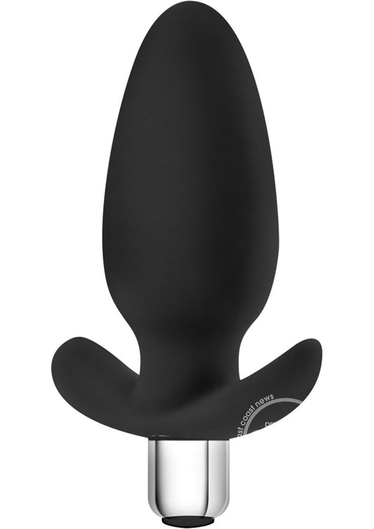 Luxe Little Thumper Silicone Butt Plug- Black