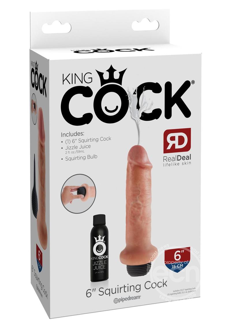 King Cock Squirting Dildo 6in - Vanilla