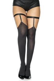 OPAQUE THIGH HI WITH GARTER