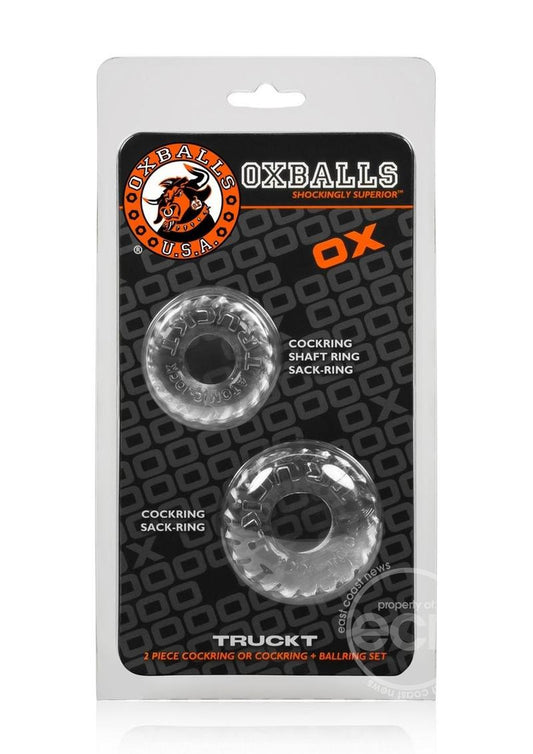 Oxballs Truckt Cock Ring (2 Pack) - Clear