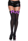 Satin Bow Opaque Thigh Hi