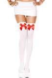 Satin Bow Opaque Thigh Hi