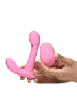 Flickers G-Flick Flicking G-Spot Rechargeable Silicone Vibrator with Remote Control - Pink