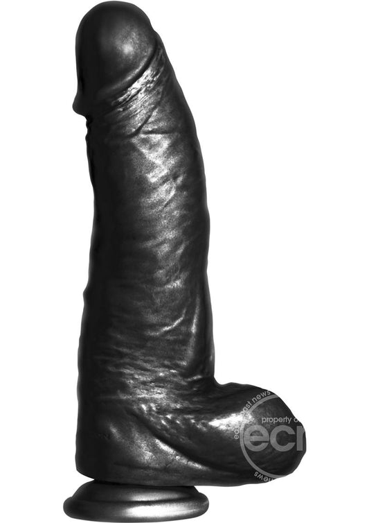 BBC Big Black Cock Phat Boy Realistic Dildo with Balls 10in - Black