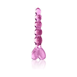 Icicles No. 43 Glass Massager with Heart-Shaped Handle Pink