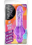 Naturally Yours Mr. Right Now Vibrating Dildo 6.5in - Purple