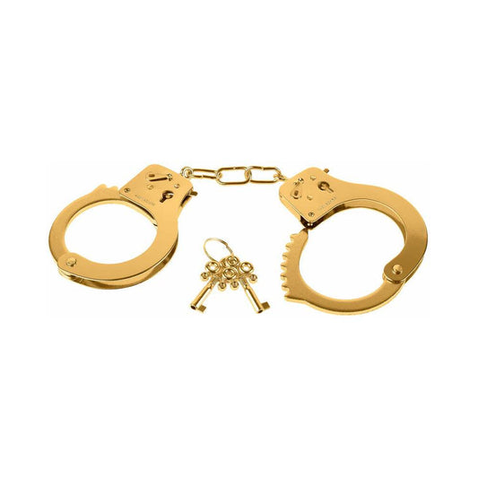 Pipedream Fetish Fantasy Gold Metal Cuffs With Quick-Release Gold