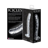 Pipedream Icicles No. 60 Curved Ribbed 6.5 in. Glass Dildo Clear