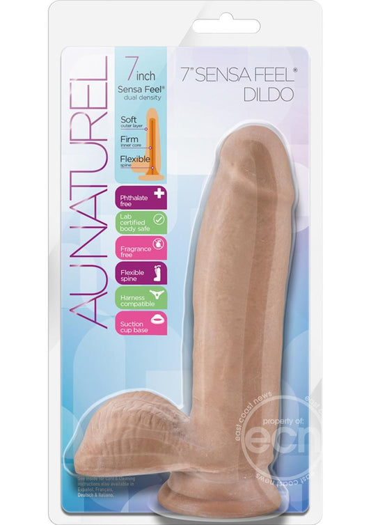 Au Naturel Sensa Feel Dildo with Suction Cup 7in - Caramel