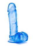 B Yours Sweet N' Hard 2 Dildo with Balls 7.75in - Blue