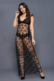 Lacy Flower Gown with Matching Top and Panty