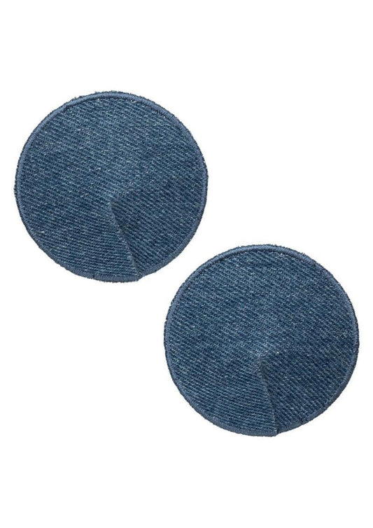 Ride 'em Premium Denim Collection Round Pasties - Blue