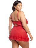 Valentine Lacey Babydoll- RED