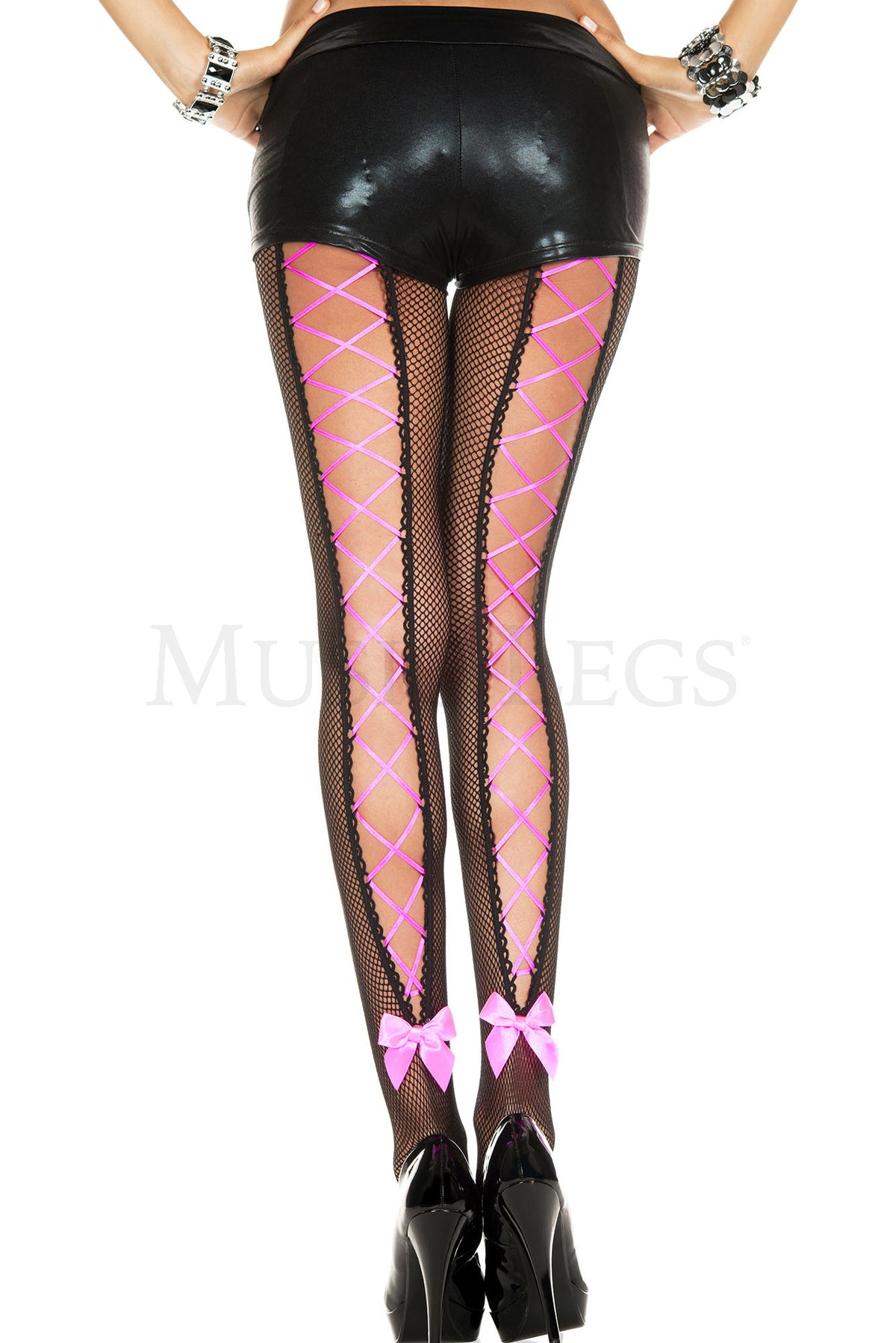 CORSET BLACK FISHNET PANTYHOSE