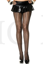 Mesh feather design spandex pantyhose