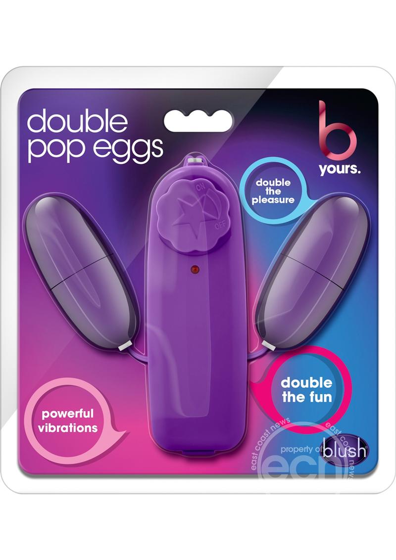 B Yours Double Pop Eggs with Remote Control - Plum