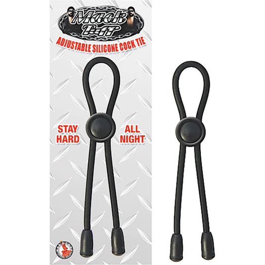 Mack Tuff Adjustable Silicone Cock Tie (Black) Lasso/Bolo