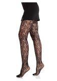 Leg Avenue Camellia Lace Tights - Black - O/S