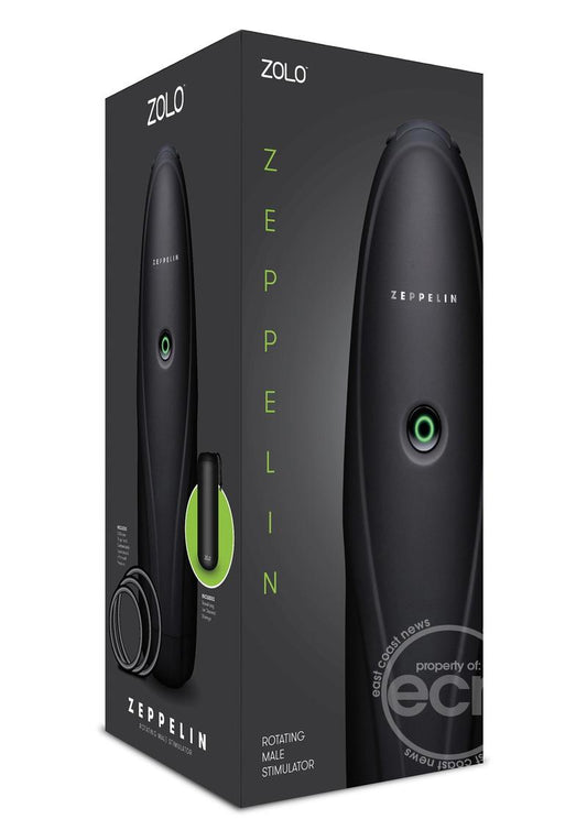 ZOLO Zeppelin Rotating Simulator Masturbator with Bullet - Black