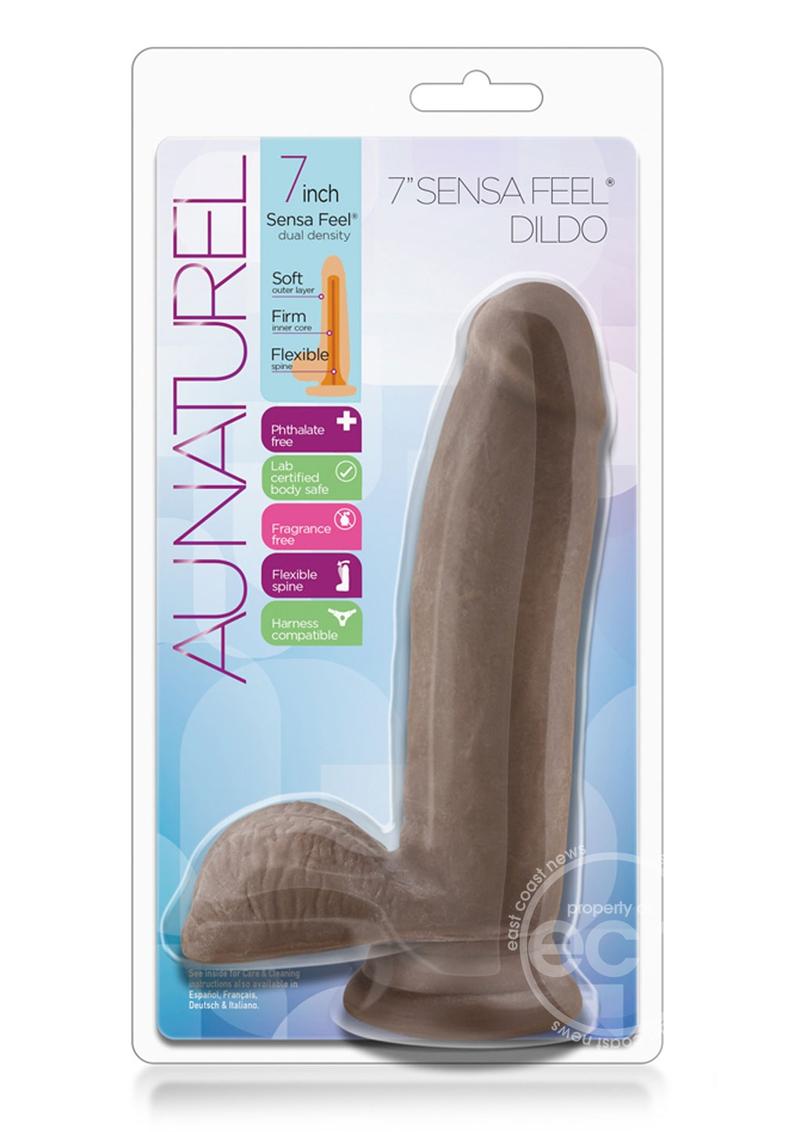 Au Naturel Sensa Feel Dildo 7in - Chocolate